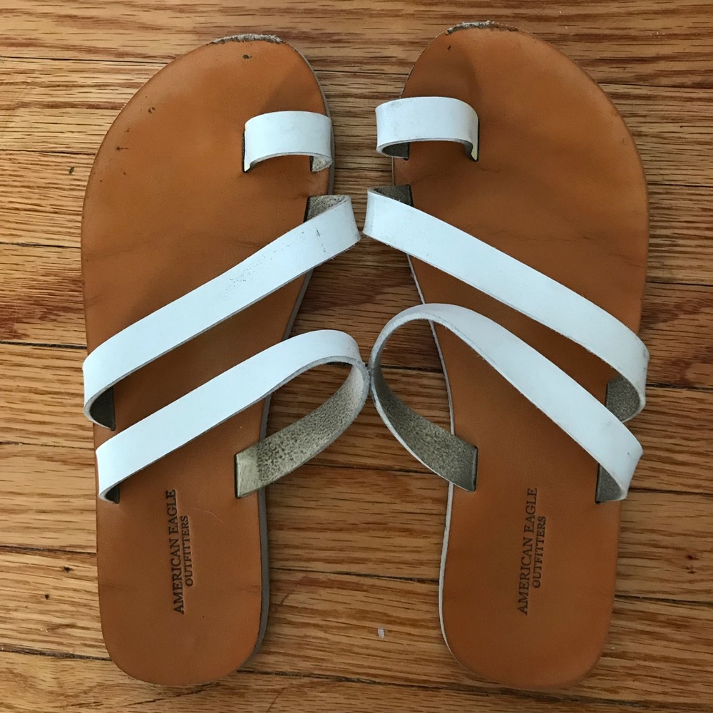 white tie ring sandals